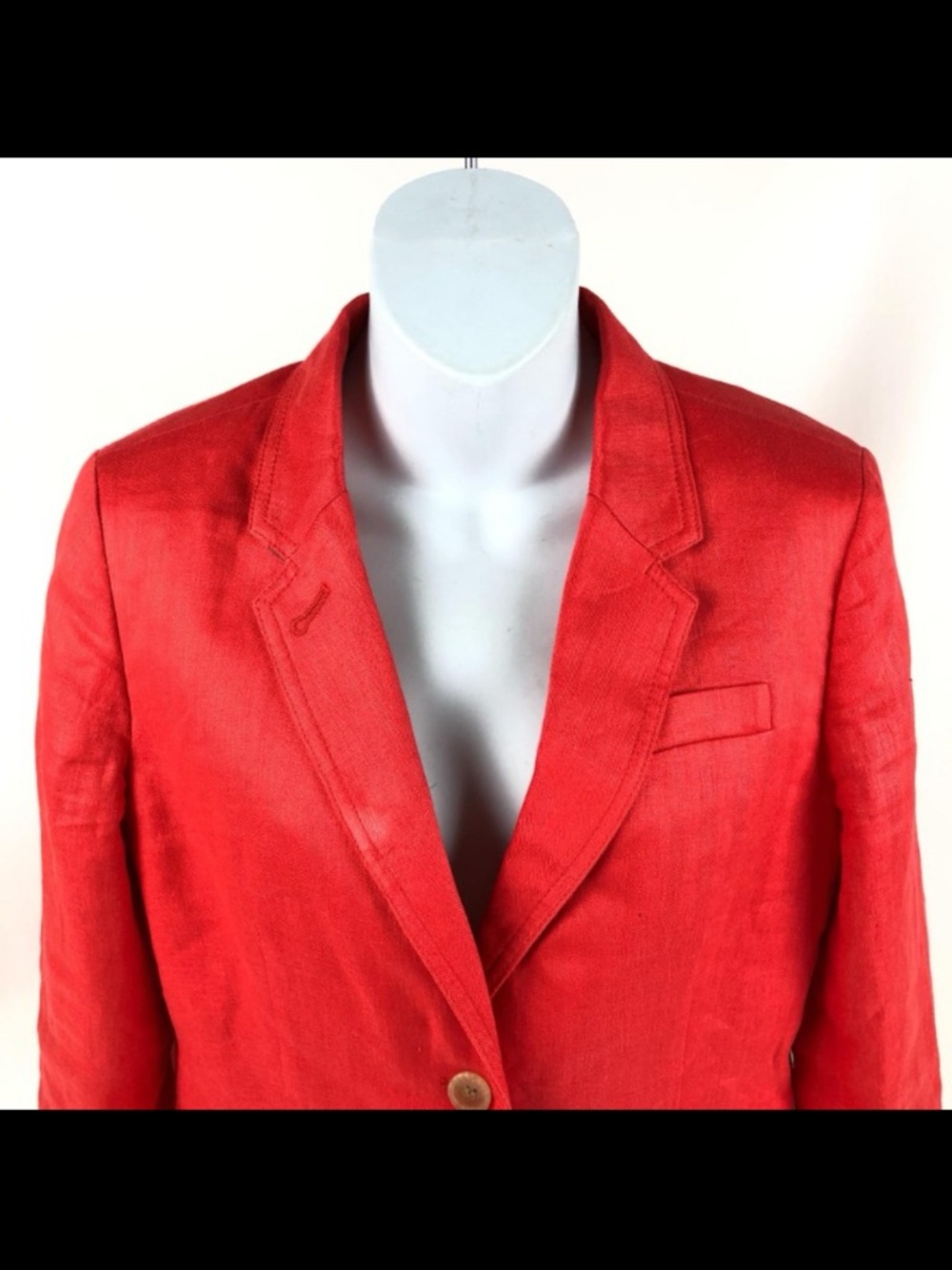 J. Crew Bright Red Women's Linen Blazer - Picture 3 of 11